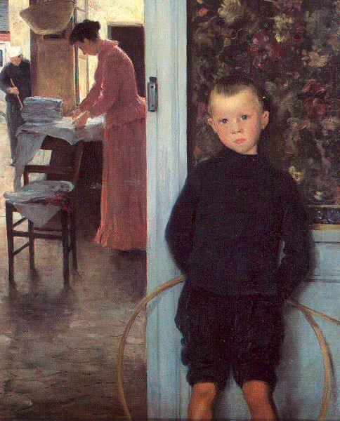 Woman Child in an Interior, Mathey, Paul